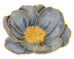 fleur à l'aquarelle d'or png