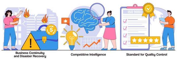 Business Continuity and Disaster Recovery, Competitive Intelligence, Standard for Quality Control Illustrated Pack vector