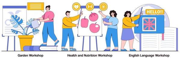 Garden Workshop, Health and Nutrition Workshop, Foreign Language Workshop Illustrated Pack