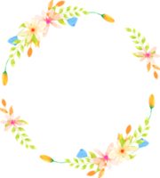 Flower wreath watercolor hand paint png