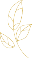 goldglitter blume und blatt png