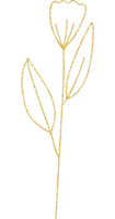 gold gliter flower and leaf png