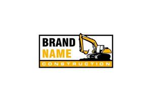 Excavator logo template vector. Heavy equipment logo vector for construction company. Creative excavator illustration for logo template.