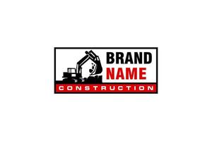 Excavator logo template vector. Heavy equipment logo vector for construction company. Creative excavator illustration for logo template.