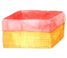 cesta de pintura à mão em aquarela png