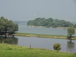 Xanten city and the river rhine photo