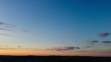 Beautiful Sunset withSky with Colourful Clouds, Drone's High Angle Footage over City of England UK photo