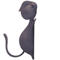 decoración de borde de acuarela de gato negro para diferentes artículos png