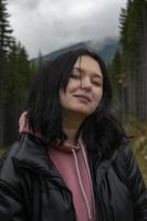 Close up portrait of a young Caucasian girl. photo