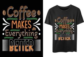 diseño de camiseta de tipografía de café premium para amantes del café vector