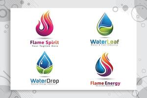 set collection of 3D vector logo with modern concepts as a symbol of oil and gas, illustration of oil and gas use for template energy and industry company.
