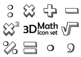 una colección de símbolos dibujados a mano en matemáticas vector