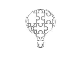 hand drawn illustration of a lamp with a puzzle shape vector