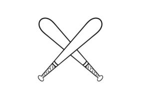 hand drawn baseball bat vector