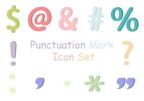 a collection of illustrations of colorful punctuation marks vector