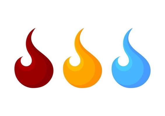 set of simple fire symbol designs
