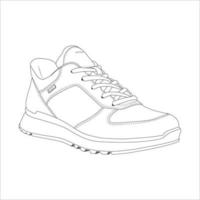 Shoes continuous one line drawing. Sports shoes in a line style. Sneakers isolated on white background. Good for man or woman. Fashionable and casual. Vector minimalistic hand drawn illustration