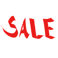 Red sale art on transparent background png