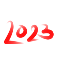 Red new 2023 on transparent background png