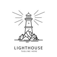 vector illustration of a lighthouse for a symbol or logo icon line art style.