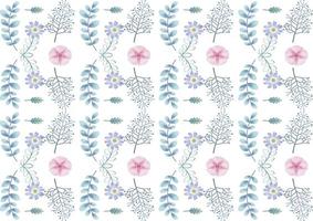 Watercolor flowers pattern vector