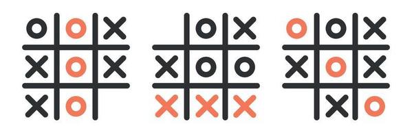 Tic Tac Toe Jogo Desenhado à Mão Num Vetor Com Textura De Papel Branco  Ilustração do Vetor - Ilustração de desafio, grade: 166490670