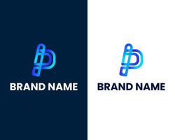 letter p modern logo design template vector