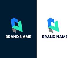 plantilla de diseño de logotipo moderno letra f y p vector