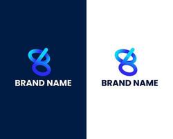 letter b with 6 modern logo design template vector