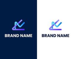 letter m and v modern logo design template vector
