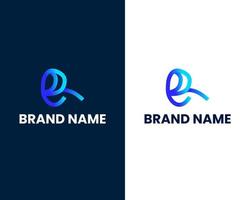 letter r and e modern logo design template vector