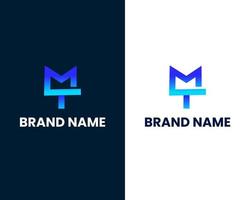 letter t and m modern logo design template vector