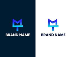 letter t and m modern logo design template vector