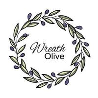 Circle olive frame for decoration vector