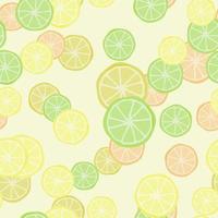 Summer seamless pattern with sliced and lemons vector