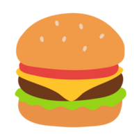 file png di hamburger simpatico cartone animato