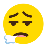 emoji mostrando fadiga, desânimo, desespero. png