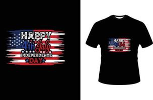 diseño de camiseta del día de la independencia de estados unidos vector