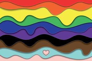 Paper cut rainbow lgbt flag. Poster, banner, background and etc. Vector. vector