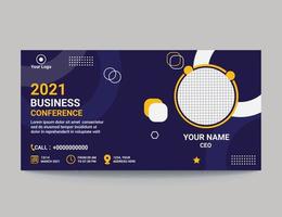 conference web banner or social media horizontal banner design.Webinar Template for banner,web page development, poster, flyer, magazine page. Vector