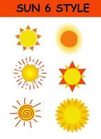 sun 6 style vector graphic