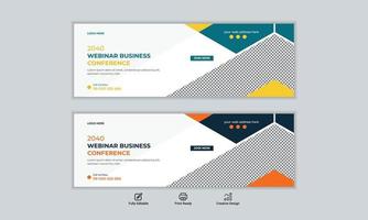 Modern business webinar conference or social media post web banner cover template. vector