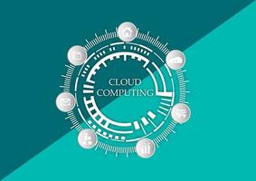 graphics drawing Cloud Computing network connection communication vector illustration