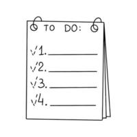 recordatorio de la lista de tareas pendientes. lista de verificación, ilustración de vector de lista de tareas en estilo de dibujos animados planos sobre fondo blanco.