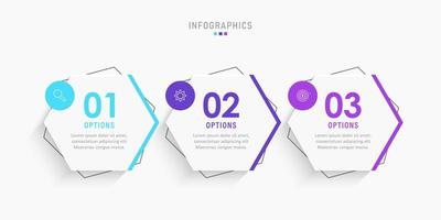 Vector Infographic label design template with icons and 3 options or steps. Can be used for process diagram, presentations, workflow layout, banner, flow chart, info graph.