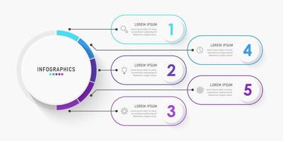 Vector Infographic label design template with icons and 5 options or steps. Can be used for process diagram, presentations, workflow layout, banner, flow chart, info graph.