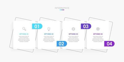 Vector Infographic label design template with icons and 4 options or steps. Can be used for process diagram, presentations, workflow layout, banner, flow chart, info graph.