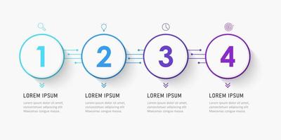 Vector Infographic label design template with icons and 4 options or steps. Can be used for process diagram, presentations, workflow layout, banner, flow chart, info graph.