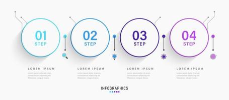 Vector Infographic label design template with icons and 4 options or steps. Can be used for process diagram, presentations, workflow layout, banner, flow chart, info graph.