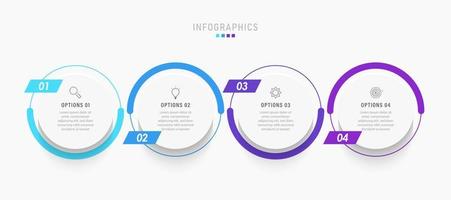 Vector Infographic label design template with icons and 4 options or steps. Can be used for process diagram, presentations, workflow layout, banner, flow chart, info graph.